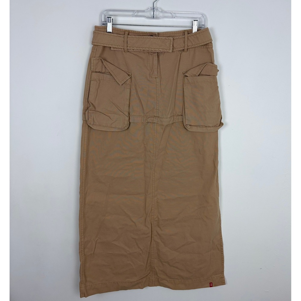 edc by Esprit Khaki Cargo Maxi Skirt Covertable Gorpcore Y2K Belted 2000s Size 9